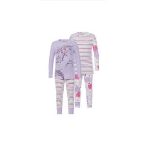 Kirkland Signature 4 PC (2 Sets) Unicorn Pajama Set Lavender Multi Girls 6 NWT